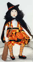 Witch doll with broom for swap