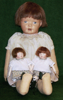 Antique Kamkins and her two little Laurelleaf Kamkin dolls